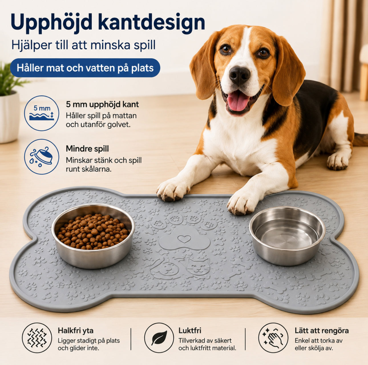 Matunderlägg för hund och katt – mindre spill och enklare rengöring