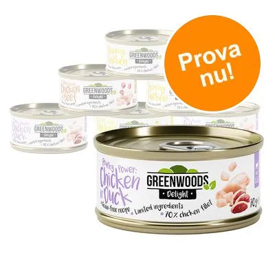 Blandat provpack Greenwoods Delight Chicken 6 x 70 g
